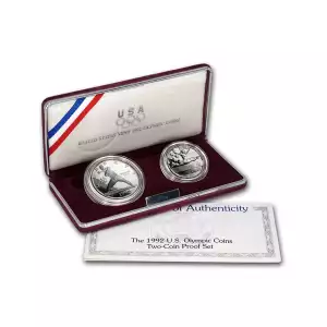 1992-S Olympic Commemorative Silver Dollar Proof 2-Coin Set