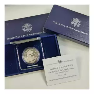 1993 1991-1995-W WWII Commemorative Silver Dollar Proof