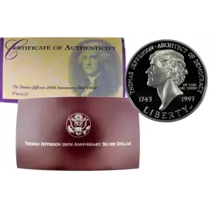 1993-S Thomas Jefferson Commemorative Silver Dollar Proof
