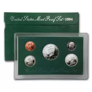 1994-S U.S. Clad Proof Set: Complete 5-Coin Set, Original Packaging