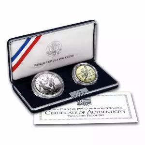 1994 World Cup USA Dollar & Half Dollar Commemorative 2 Coin Proof Set (3)