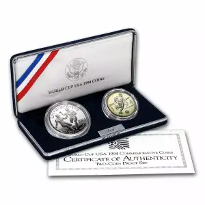 1994 World Cup USA Dollar & Half Dollar Commemorative 2 Coin Proof Set (3)