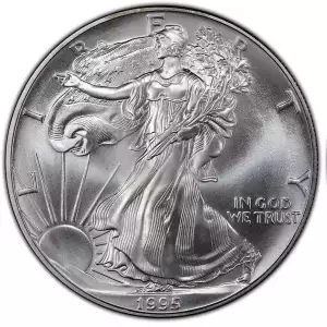 1995 1 oz American Silver Eagle Mint State Condition (2)