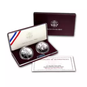 1995 Atlanta Olympic Gymnast & Paralympics Silver 2 Coin Proof Set