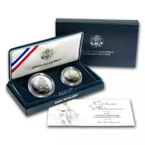 1995 Civil War Battlefield Commemorative Coins Two Coin Set Proof