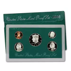 1995-S U.S. Clad Proof Set: Complete 5-Coin Set, Original Packaging