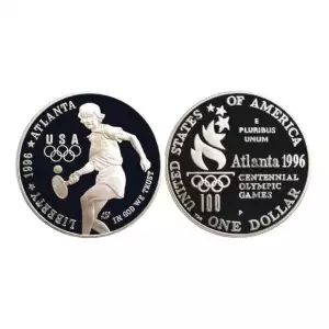 1996-P Olympic Tennis Commemorative Silver Dollar Proof