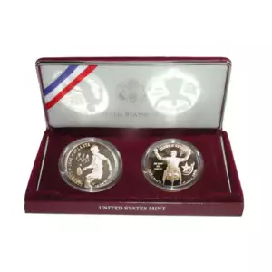 1996 Wheelchair and Tennis Commemorative Silver Dollar 2 Coin Set Proof