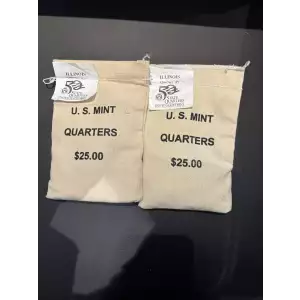 1998- P.D. State Quarters Illinois $25 U.S. Mint Sewn Bags