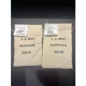 1998- P.D. State Quarters Missouri $25 U.S. Mint Sewn Bags