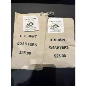 1998- P.D. State Quarters Rhode Island $25 U.S. Mint Sewn Bags