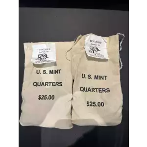 1998- P.D. State Quarters Tennessee $25 U.S. Mint Sewn Bags