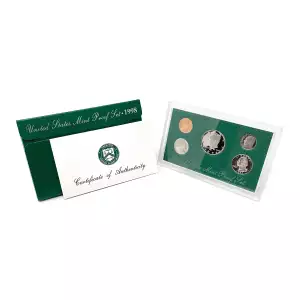 1998-S U.S. Clad Proof Set: Complete 5-Coin Set, Original Packaging