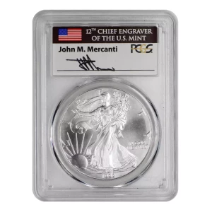 1999 $1 Silver Eagle Mercanti Signature