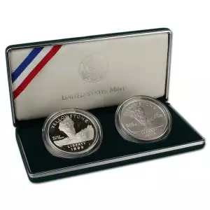 1999-P Yellowstone Commemorative Silver Dollar BU & Proof 2-Coin Set