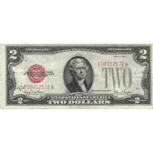 $2 1928-G red seal. Small Legal Tender Notes 1508