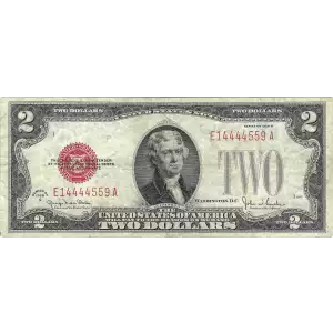 $2 1928-G red seal. Small Legal Tender Notes 1508