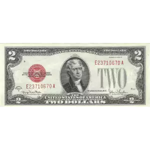 $2 1928-G red seal. Small Legal Tender Notes 1508