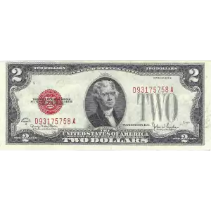 $2 1928-G red seal. Small Legal Tender Notes 1508