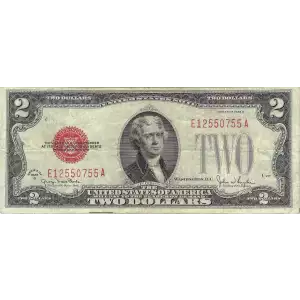 $2 1928-G red seal. Small Legal Tender Notes 1508