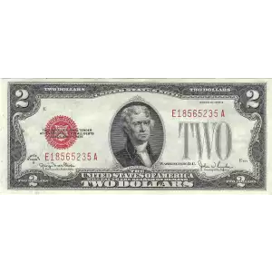 $2 1928-G red seal. Small Legal Tender Notes 1508