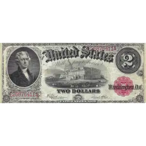 $2  Small Red, scalloped Legal Tender Issues 57