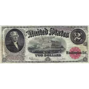 $2  Small Red, scalloped Legal Tender Issues 60