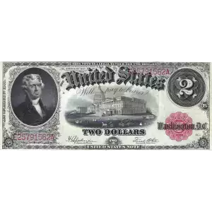 $2  Small Red, scalloped Legal Tender Issues 60