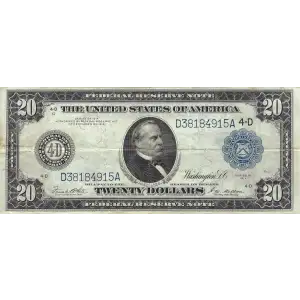 $20 1914 Blue Seal Federal Reserve Notes 979A