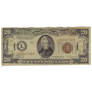 $20 1934-A brown seal Emergency Notes Issued During WW2 2305 (2)