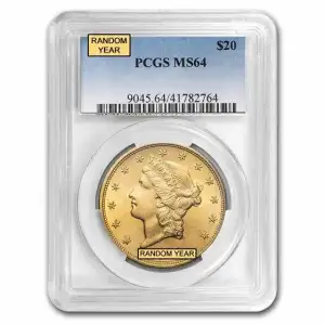 $20 Gold Liberty Head Double Eagle PCGS MS64 (Year Varies)