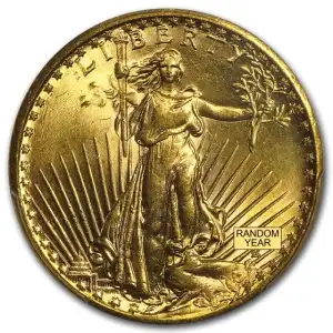 $20 Gold Saint Gaudens Double Eagle PCGS MS63 (Year Varies) (3)