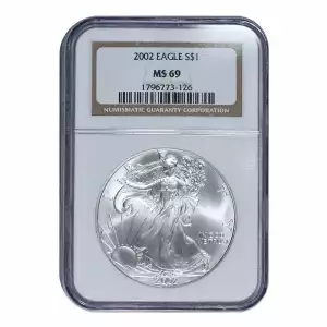 2002 American Silver Eagle NGC Brown Label MS69