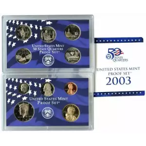 2003-S U.S. Clad Proof Set: Complete 10-Coin Set, with Box and COA