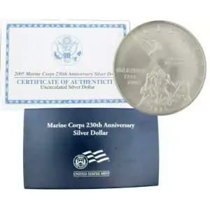2005-P Marine Corps 230th Anniversary Commemorative Silver Dollar Mint State