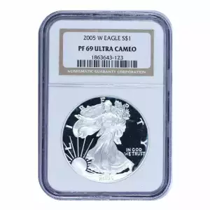 2005-W American Silver Eagle Brown Label NGC PF69 Ultra Cameo (2)