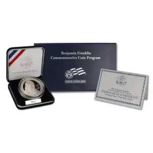 2006 Benjamin Franklin Founding Father Commemorative Silver Dollar Proof