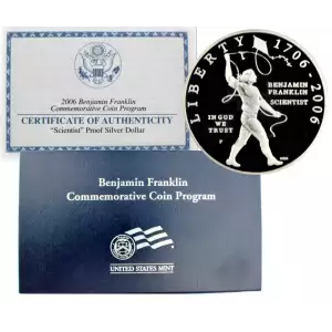 2006-P Benjamin Franklin Scientist Commemorative Silver Dollar Proof