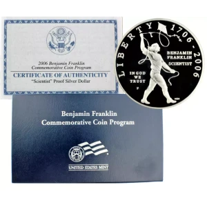 2006-P Benjamin Franklin Scientist Commemorative Silver Dollar Proof