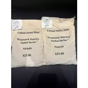 2006 P&D Westward Journey Nickels $25 Mint Sewn Bag, Return to Monticello