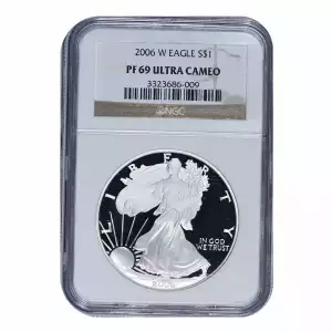 2006-W American Silver Eagle Brown Label NGC PF69 Ultra Cameo