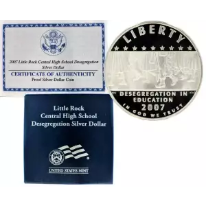 2007 Little Rock High School Desegregation Commemorative Silver Dollar Proof