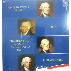 2007-P Presidential Dollars Uncirculated Set: 4-Coin Set in Original Packaging