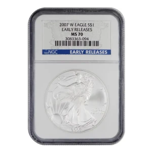2007 W BURNISHED SILVER EAGLE EARLY RELEASES