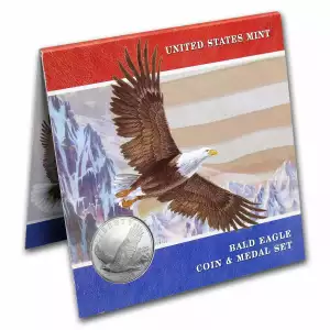 2008 Bald Eagle Coin and Medal Set Commemorative Silver Dollar Mint State