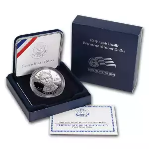 2009-P Louis Braille Bicentennial Commemorative Silver Dollar Proof (2)