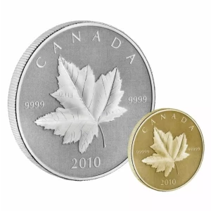 2010 $5 and $10 Maple Leaf Piedfort Set with Box & COA