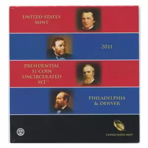 2011-P&D Presidential Dollars Uncirculated Set: 8-Coin Set in Original Packaging