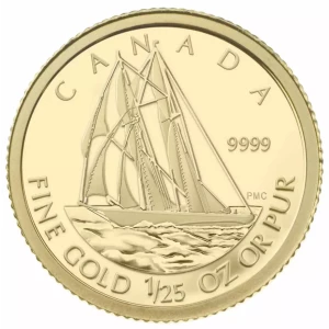 2012 1/25 oz Gold Canadian Bluenose Ship with Box & COA