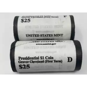 2012 Grover Cleveland (1st Term) Presidential Dollar P&D U.S. Mint Rolls